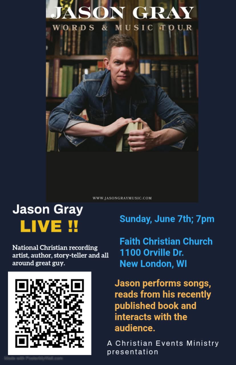 Jason Gray Concert, New London, WI - His Way Events